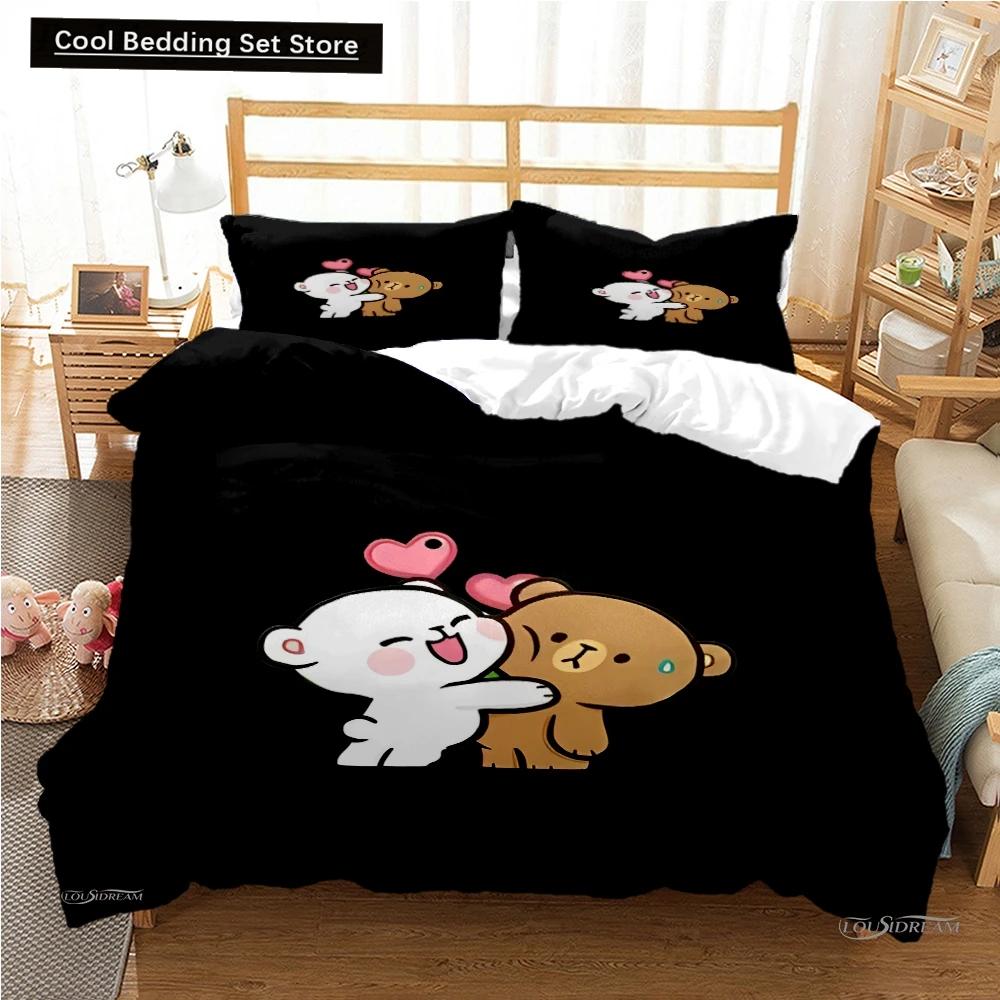 Cute Bubu Dudu Cartoon Bear Panda Duvet Cover kawaii Bedding sets Soft Quilt Cover and Pillowcases Single/Double/Queen/King Boys