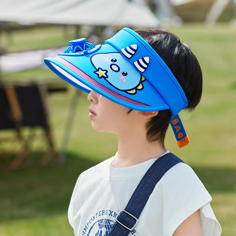 

1154 Children s hat with large brim fan empty top hat for boys and girls cartoon cute outdoor sun hat