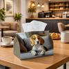 1pc Party Tissue Box,Modern Photography Dog,Multifunctional Tissue Holder,Beagle Puppy Cute Sofa,Outdoor Party Supplies, Everyday Desktop Tissue Stora