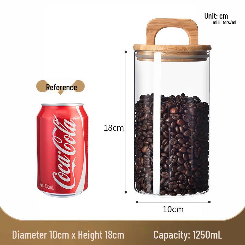 Retro Glass Food Storage Jar with Bamboo Handle Lid