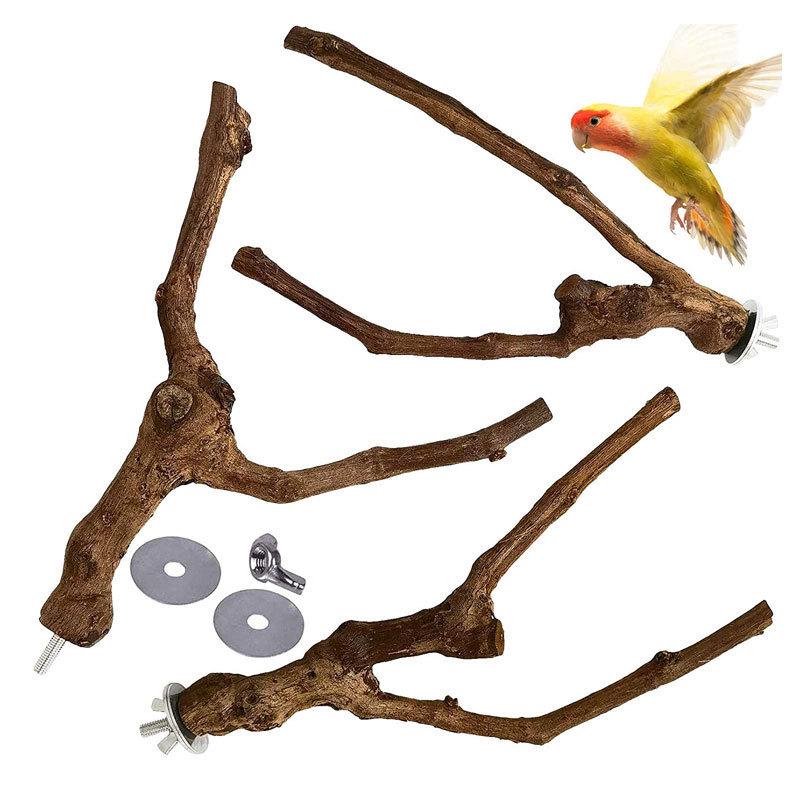 Parrot Toy Set: Combination Stand, Tree Fork, Grape Stick, Vine and Birdcage Rod