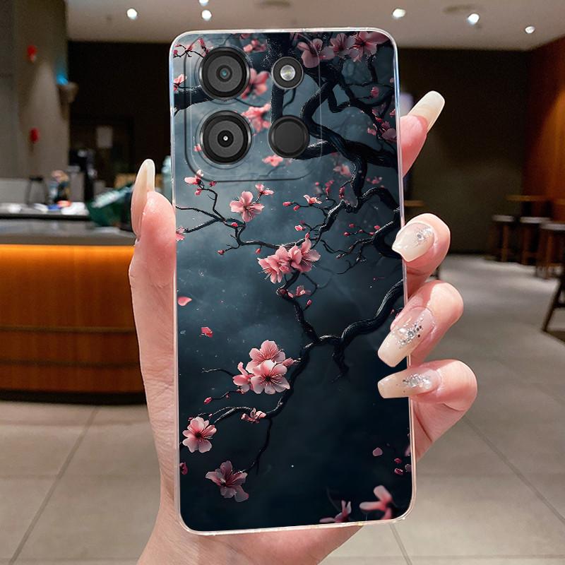 

For ITEL A60 Case ITEL A60s Cover A662LM Clear Aesthetic Luxury Fashion Butterfly Flowers Soft TPU Silicone Jelly Phone Case itel A60s