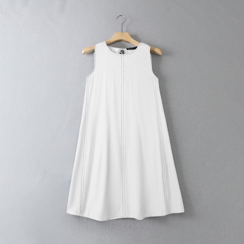 

ZANZEA Жіноча повсякденна літня сукня без рукавів з круглим вирізом 4XL білий