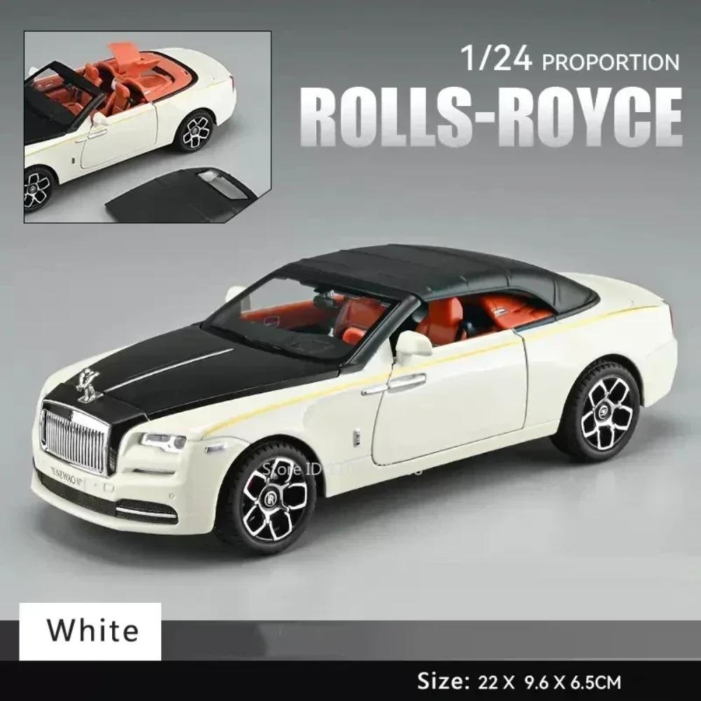 1:24 Scale Rolls Royce Dawn Phantom Sports Car Model Toy Sound Light Pull Back Shock Absorption Vehicle Decorate Birthday Gifts