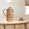 Pure Copper Water Jug 2 Litre with 1 Copper Glass (300ml) | Ayurvedic Copper Pitcher Set for Drinking & Storage for Health & Wellness