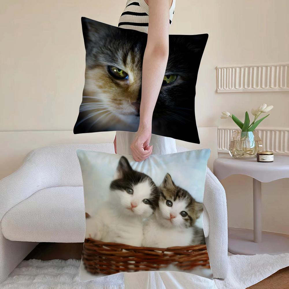 Cats Cushion Cover Linen Cushion Cover Soft Decorative Case For Sofa Home Decor