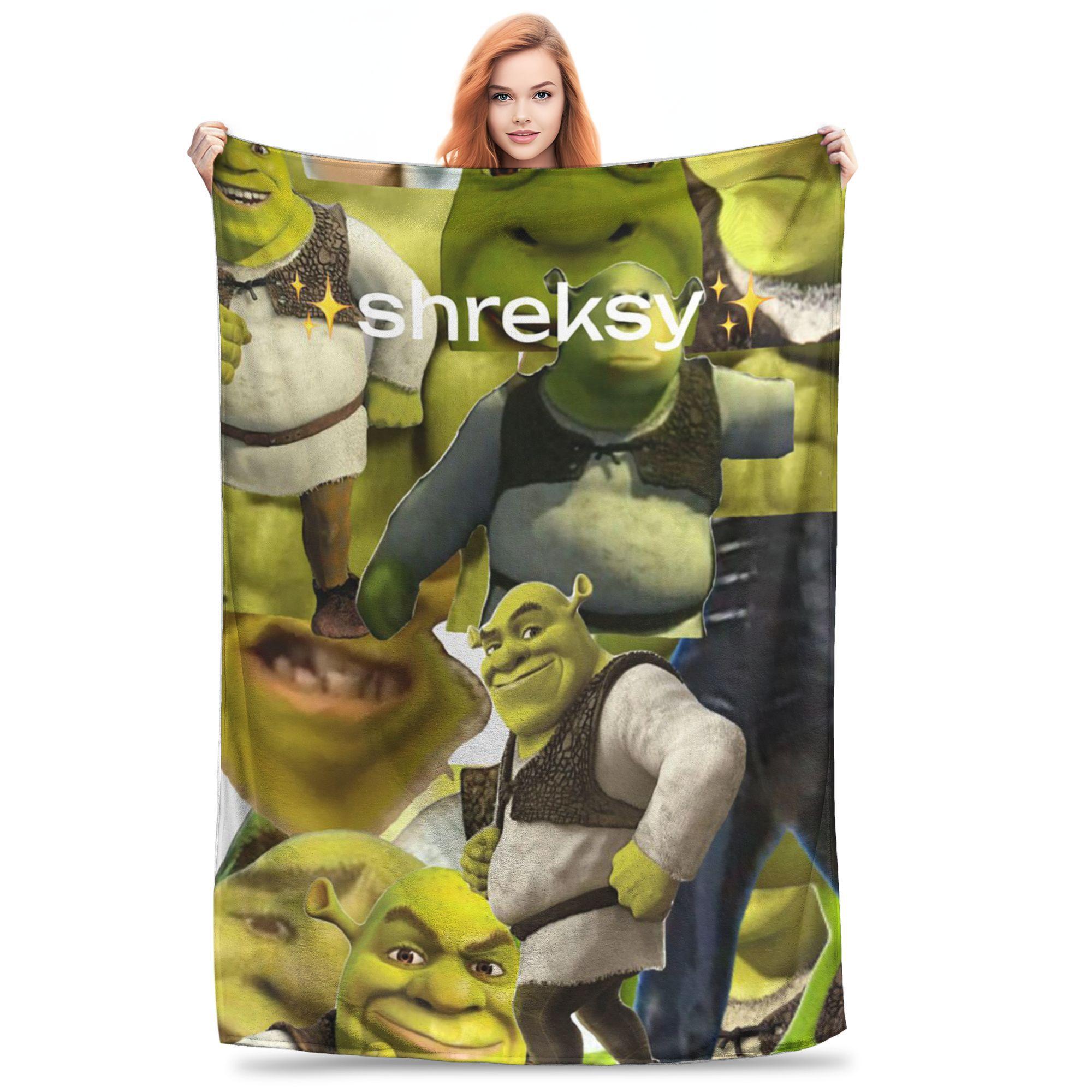 Pandara Jewelry Unisex Flannel Throw Blanket Stylish S-Shreks Warm Plush Blankets Soft Bedspread For Bed Living Room Home Picnic Couch