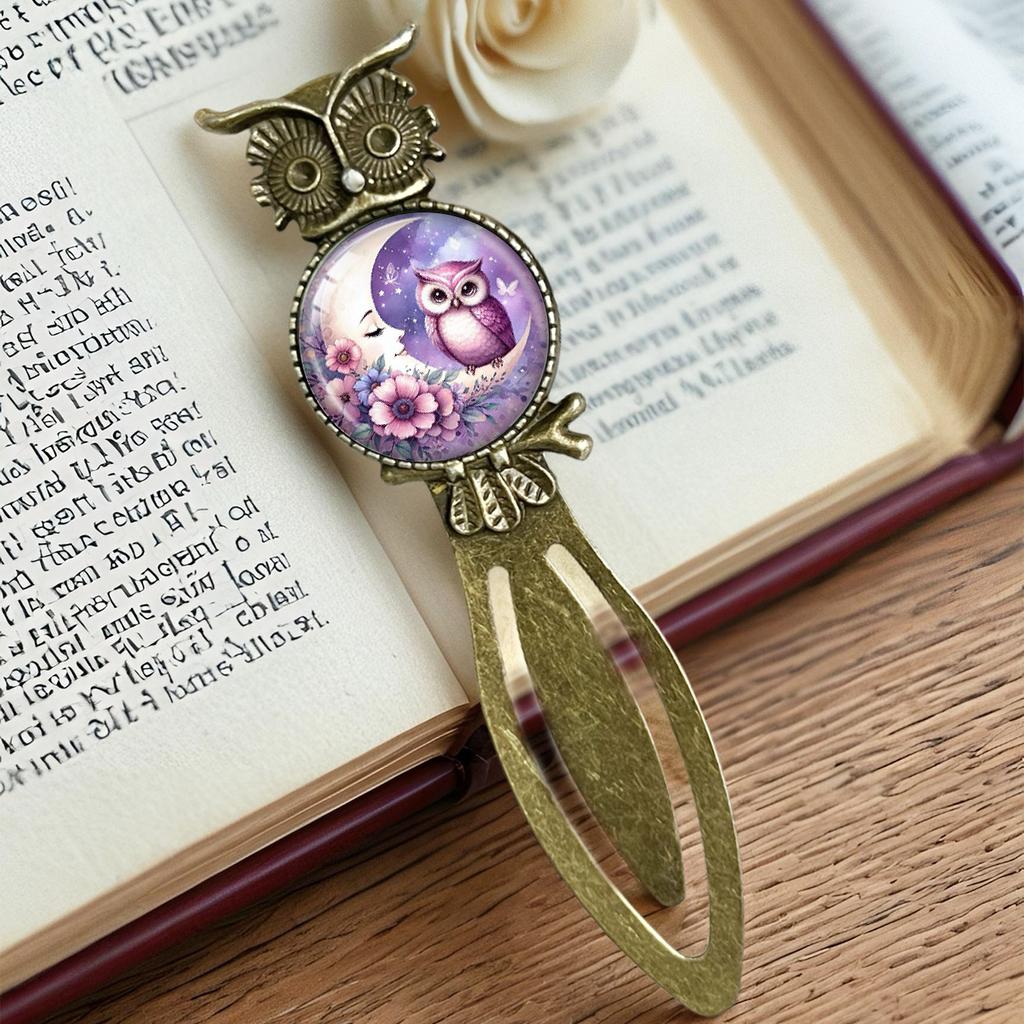 Gothic-Style Owl Bookmark with A Watercolor Owl Pattern - Metallic Texture Book Page Holder, Reading Bookmark Gift, Suitable for Books, Bookshelves