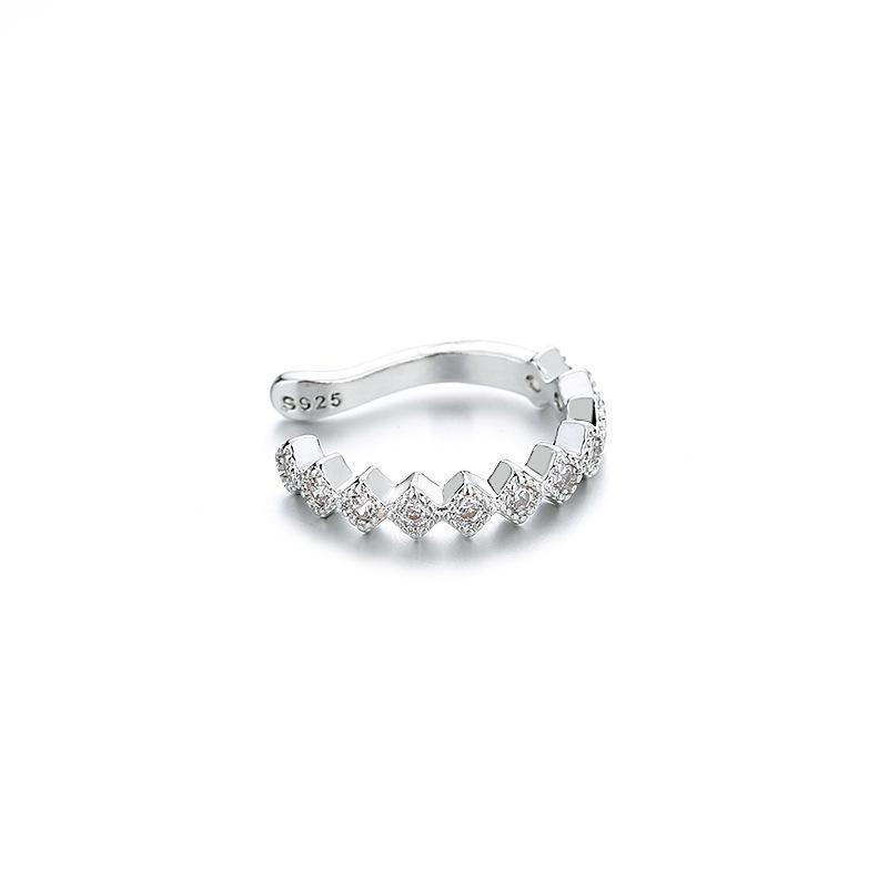 Clipsuri de urechi elegante cu zirconiu în formă de val: Stil european și american, nu este nevoie de piercing