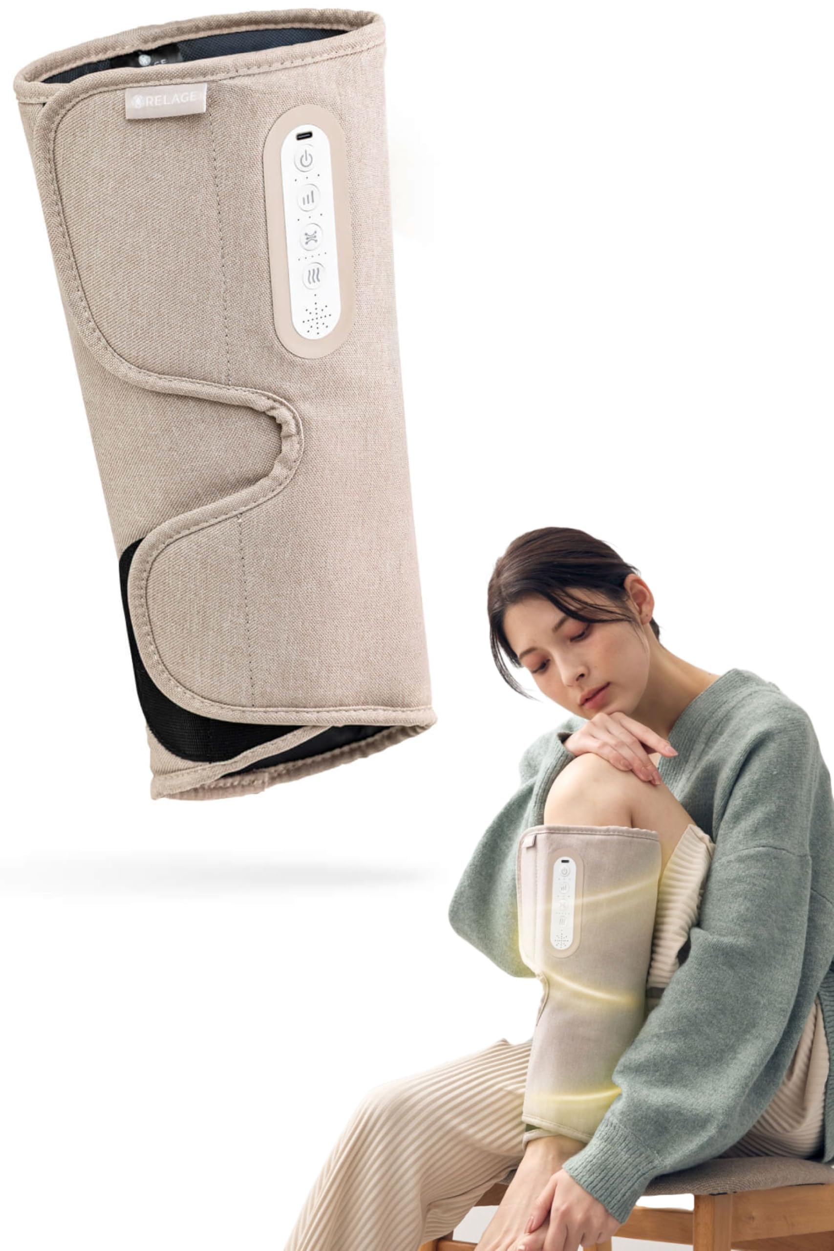

RELAGE Leg and Calf Massager, Compression and EMS Heating for Leg Relaxation, Cordless, Quiet, Gift Included