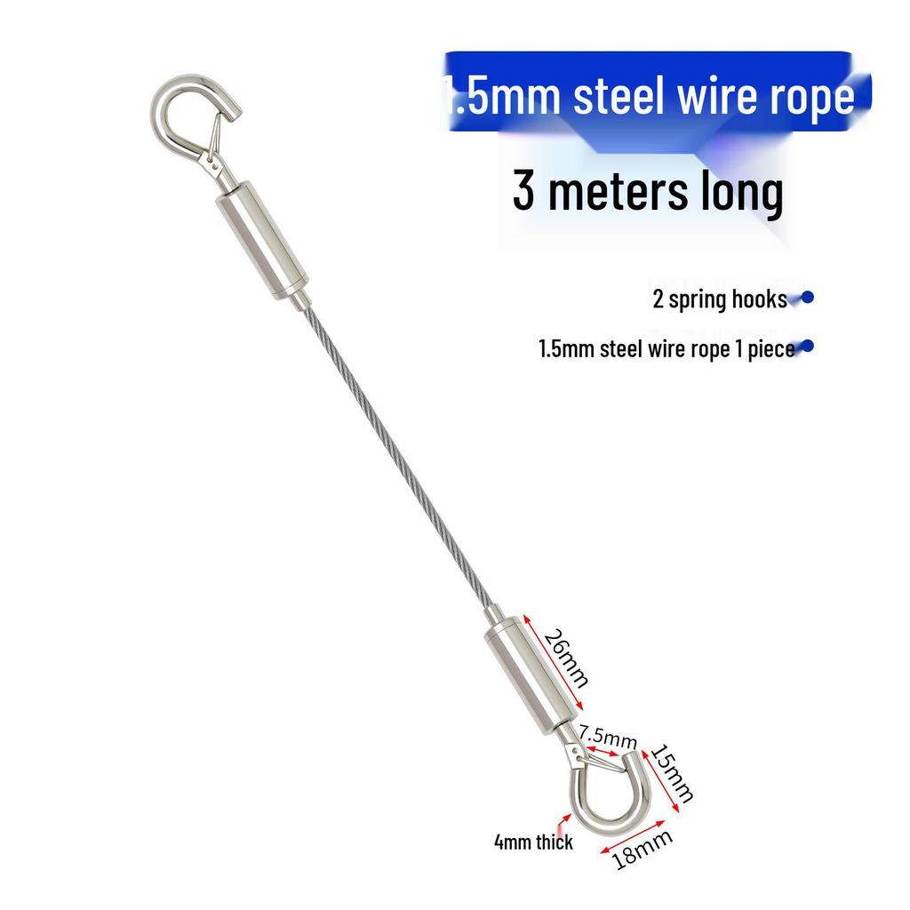 Adjustable Steel Wire Rope Hanging Kit with Chandelier Lock and Buckle