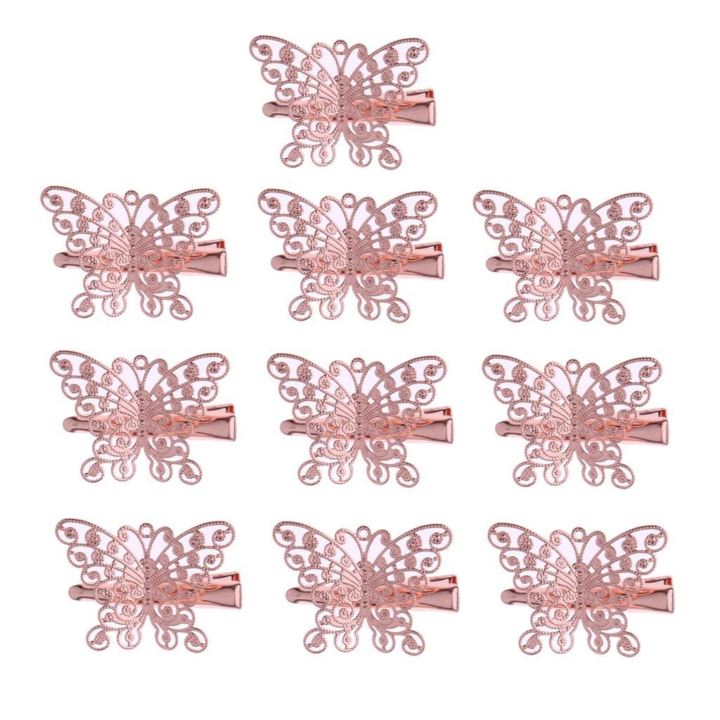 

10 шт. модные полые заколки для волос в форме бабочки для женщин и девочек розового золота