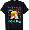 Funny Just a Girl Who Loves Cats and Dogs T-Shirt for Women Gift Unisex T-Shirt