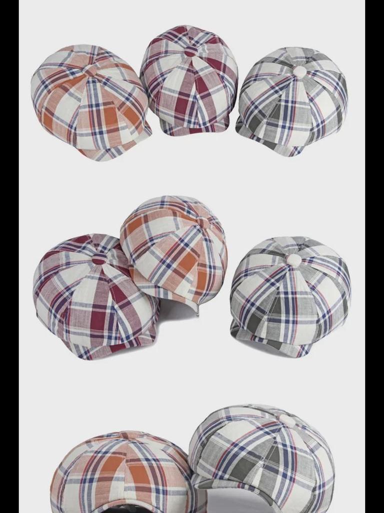 Autumn/Winter Unisex Plaid Newsboy Beret - British Retro Style Wool Hat