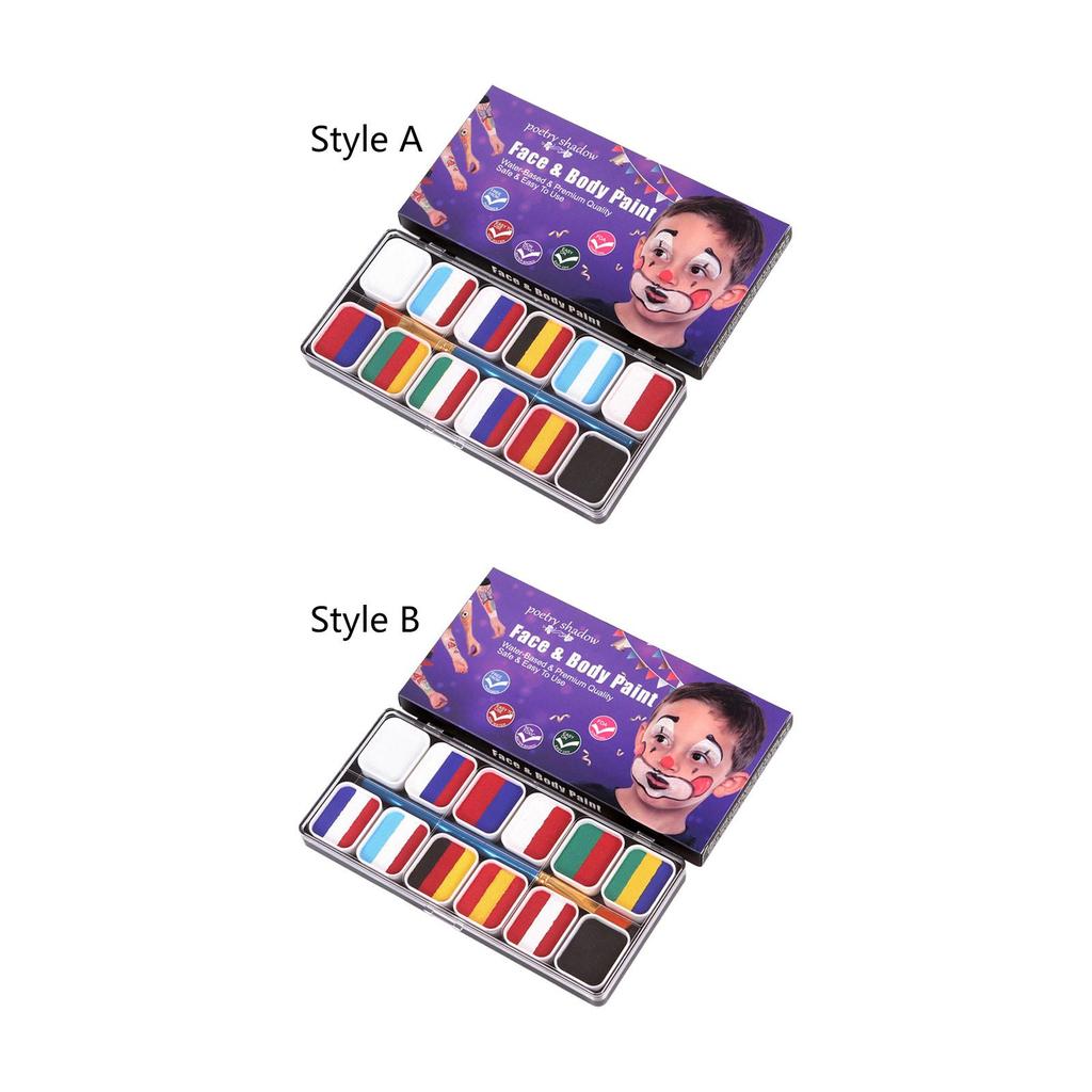 Face Body Paint Palette Painting Pigment 12 Grids Color Matching Vibrant Colors