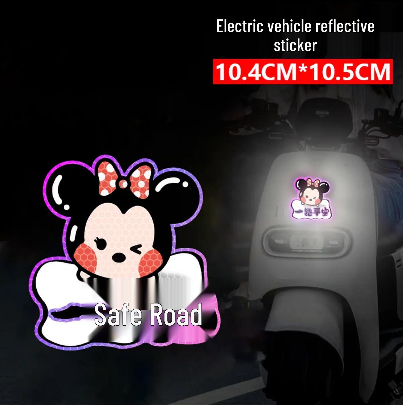

Reflective Cartoon Sticker for Electric Vehicles - Please Turn Off High Beam and Keep Distance Car Decals Scratch Cover.