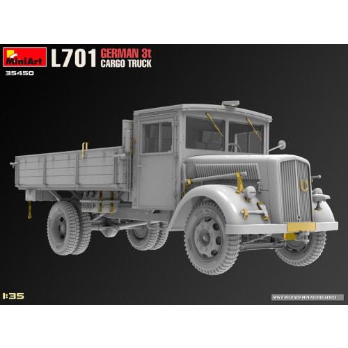 Miniart 1/35 L701 German 3-Ton Cargo Truck Plastic Model MA35450