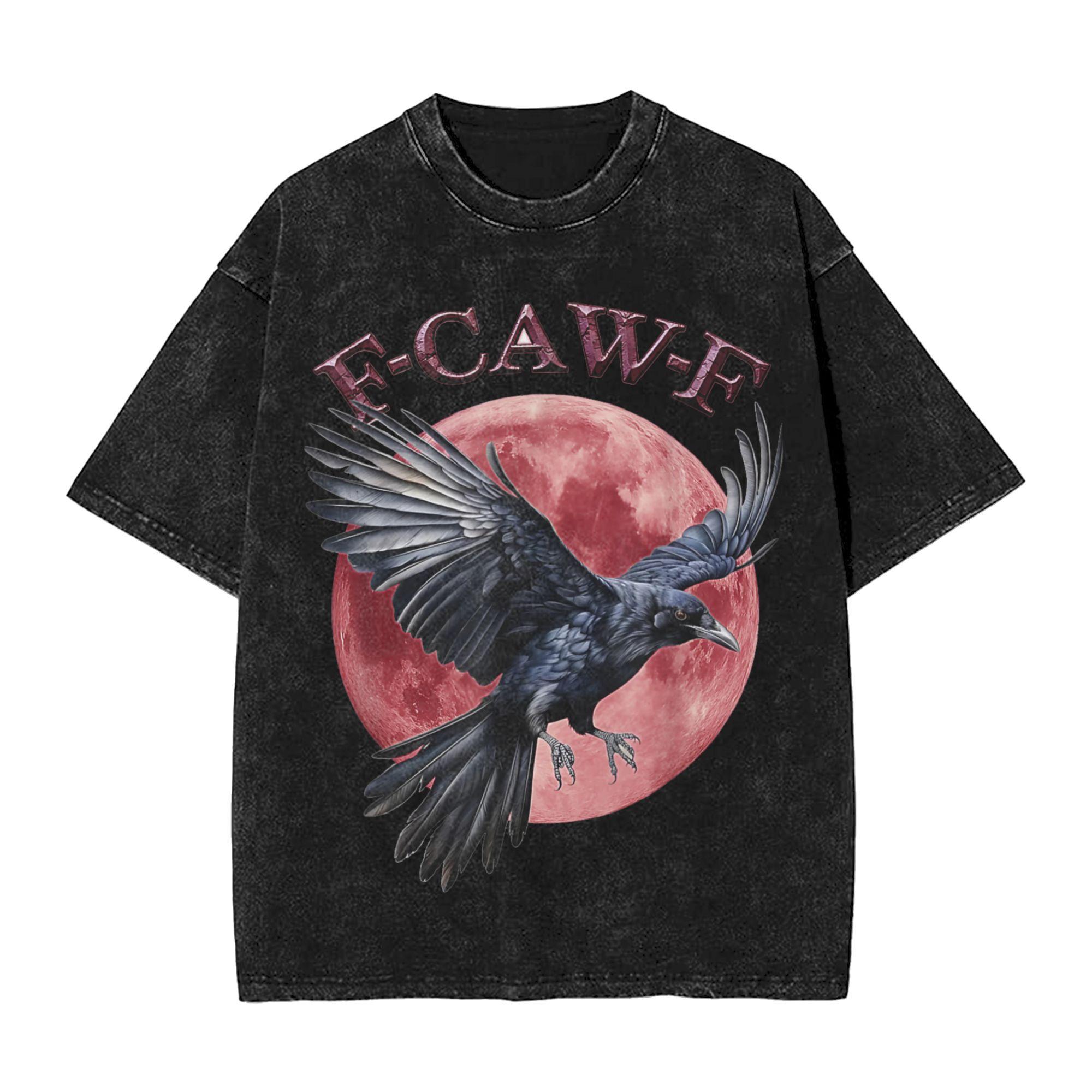 

Funny F Caw F Raven Bird Saying Loose T Shirts Fashion Tshirt for Men Beach Y2K Fun Custom DIY Top Tees 4XL