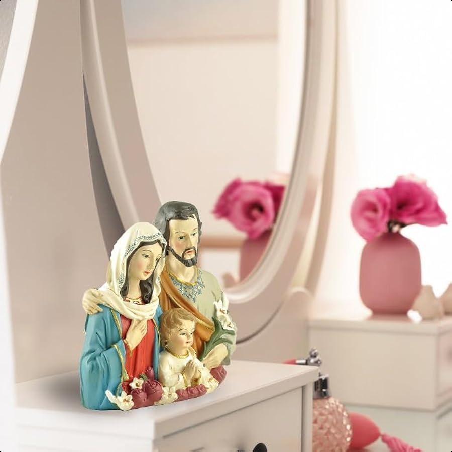 Religious Holy Family with Child Statue Graceful Design Christ Jesus Mary Figure Lasting Renaissance Collection Resin Statue Mu