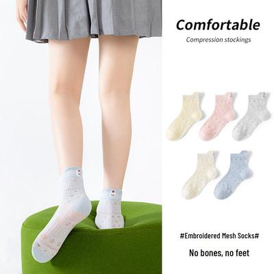 Girls' Breathable Mesh Cotton Ankle Socks - Summer & Spring Collection