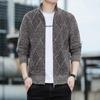 Men's Casual High Collar Long Sleeve Knitted Top with Velvet Warmth for Autumn and Winter Fashion Multi Functional Jacket