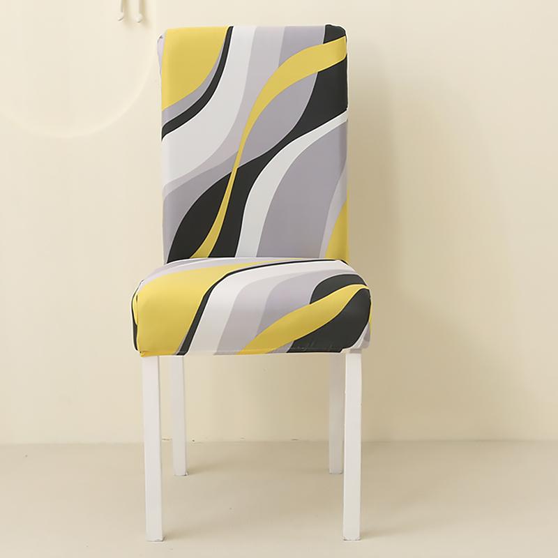 Stretch Printed Dining Chair Cover Anti Dirty Seat Slipcover For Living Room Wedding Hotel Banquet Office