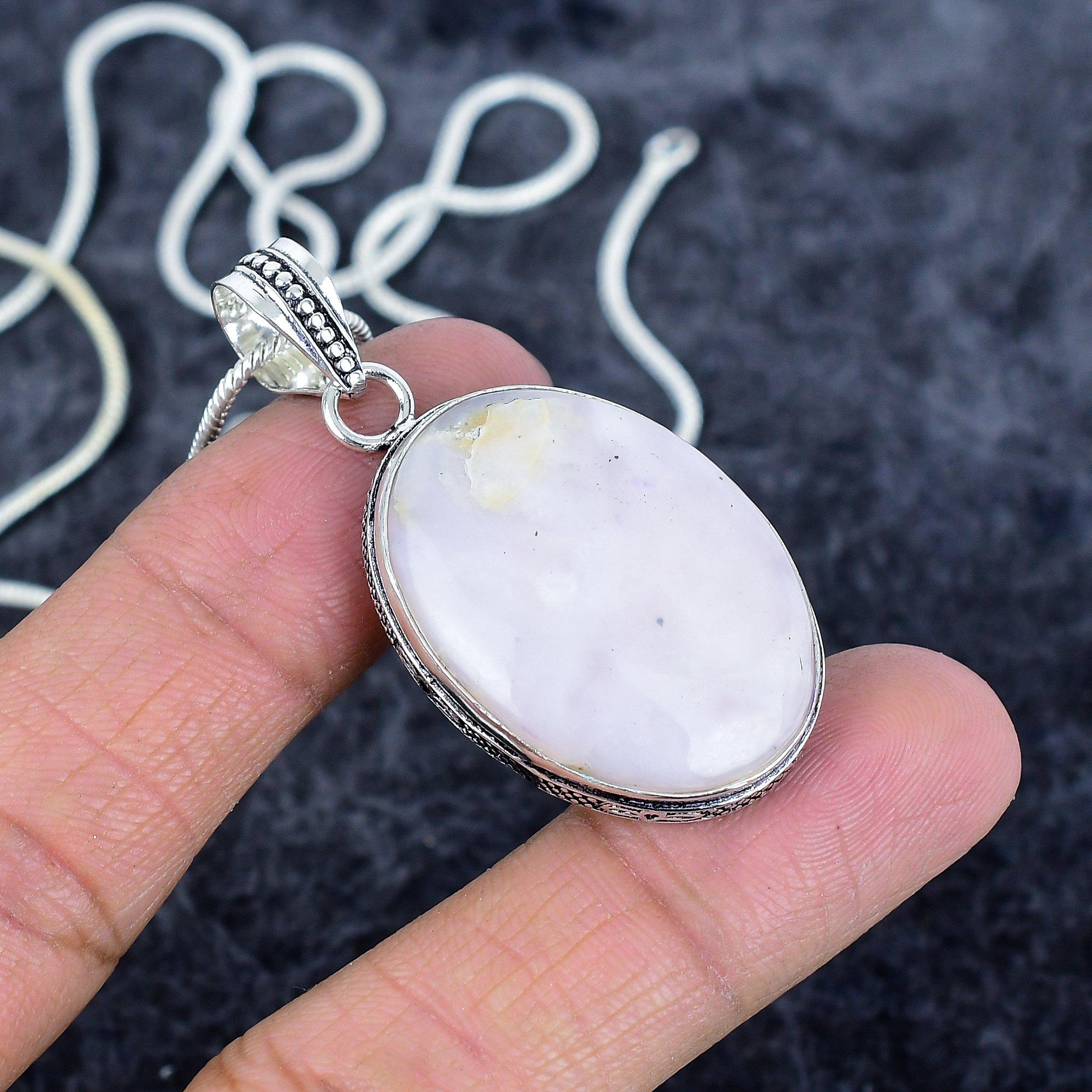 

Pink Opal Gemstone Handmade 925 Sterling Silver Jewelry Pendant 2.01 M-2969