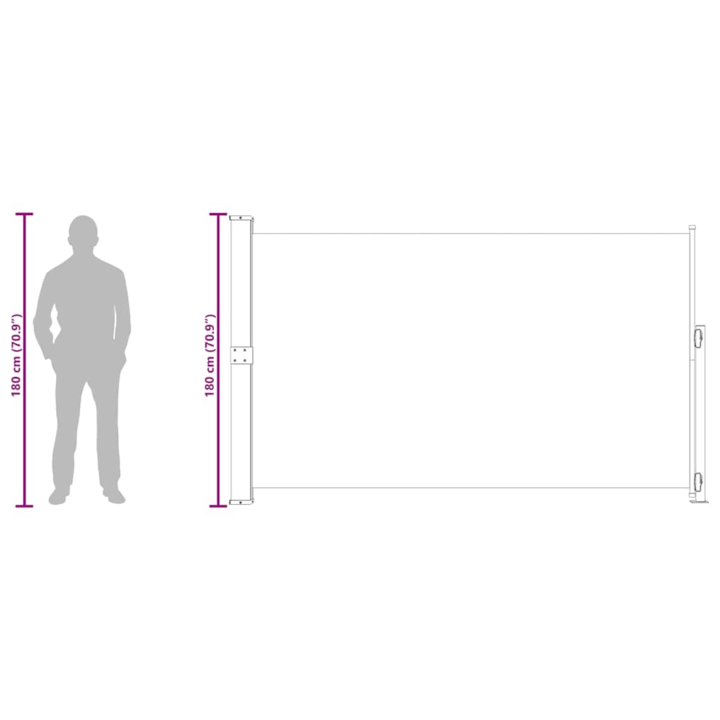 Retractable Side Awning 180x300 Cm Grey