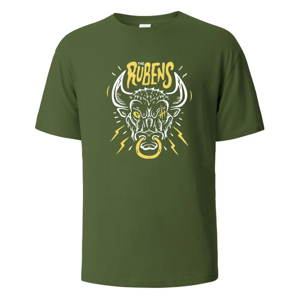 The Rubens Streetwear Basic Funny T-Shirt For Men Fashion Casual Loose Cotton Clothing Crewneck Breathable Tshirt Hip Hop Tees