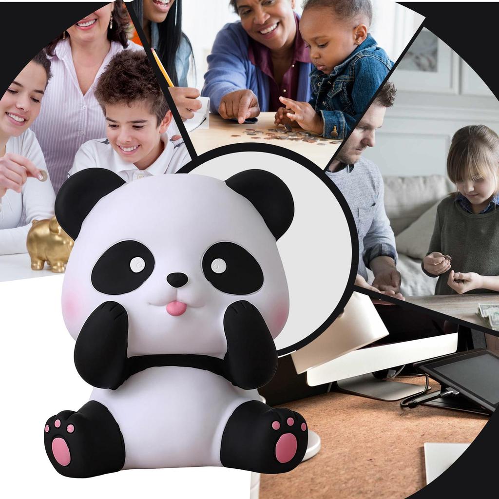 Coin Bank for Kids Panda Shape Kids Coin Saving Bank Quick Retrieval Wide-Opening Ornament for Children Students Teens Boys
