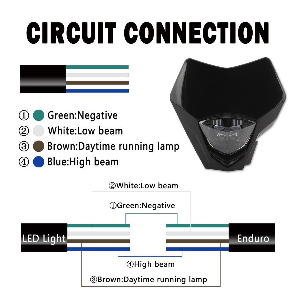 Motorcycle Headlight LED Headlights Wick Motocross Accessories For GAS GAS EC 250 250F 300 350F 21-23 Enduro Dirt Pit Bike Parts