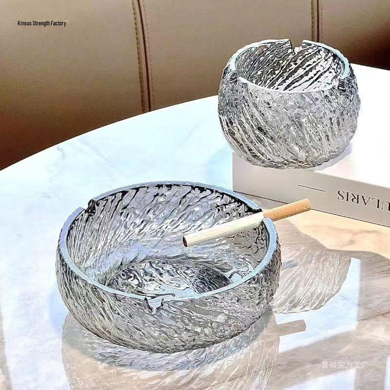 Elegant Glass Ashtray: Stain-Resistant, Fashionable, Large-Capacity for Home or Office
