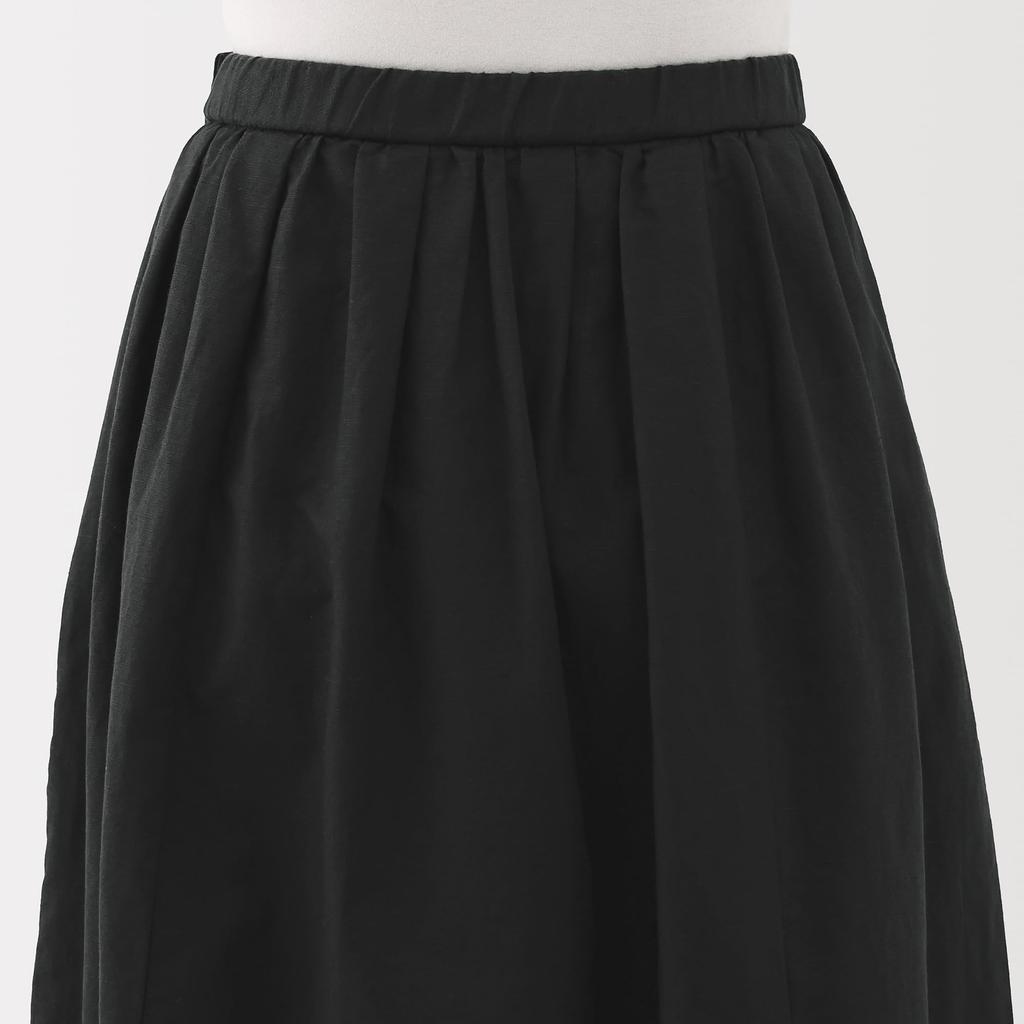 MUJI Hemp Cotton Easy Long Size M Women's Skirt, BE1VBA5S, Black,