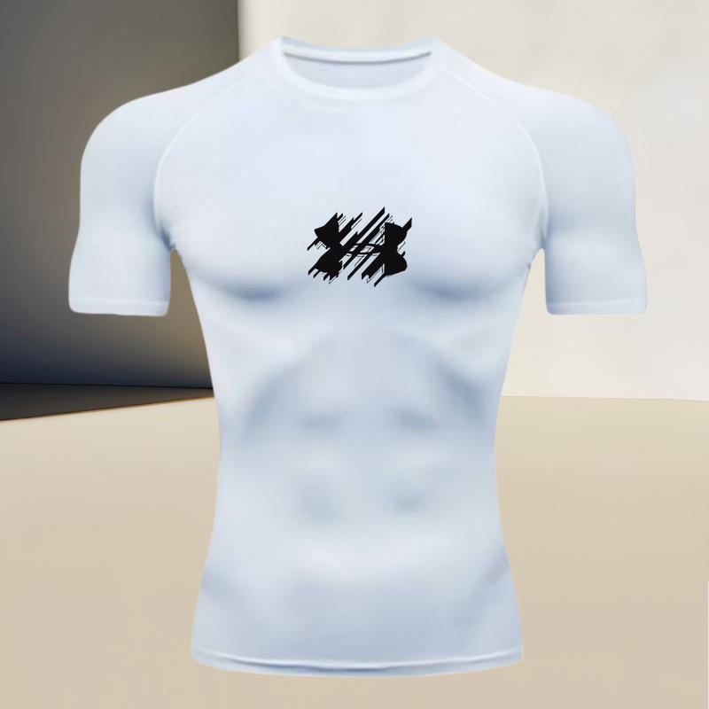 Men s Sports Compression Short-sleeved, Body-shaping Top T-shirt - Breathable Fabric, Preferred Choice for Muscular Men 3XL