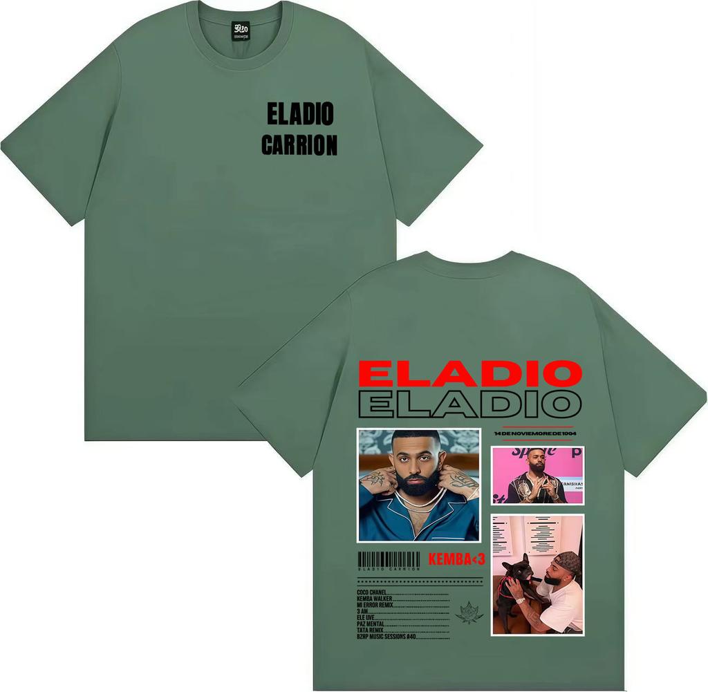 Rapper Eladio Carrion New Album Cover Print Harajuku Short Sleeve T Shirt Hipster Mens Tee Shirt Oversized Casual Tops Fans Gift