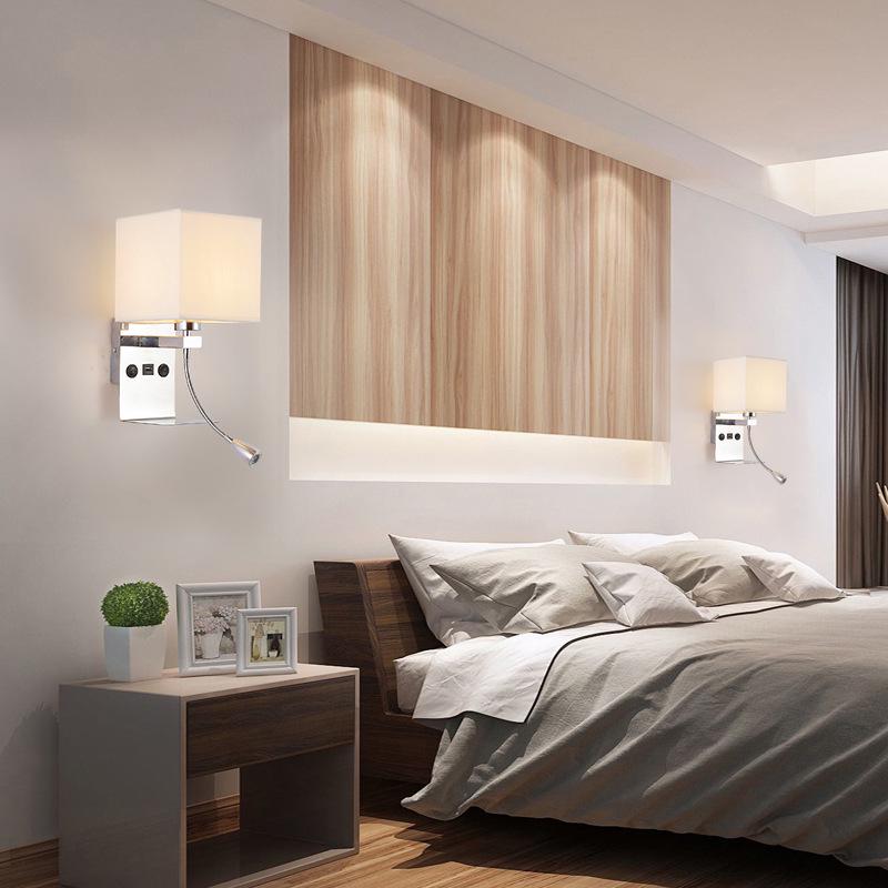 Custom Cross-Border Nordic-American Fabric Wall Lamp for Hotel, Living Room, or Bedroom Bedside Reading