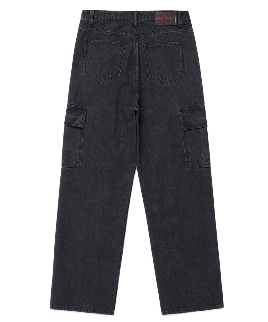 Iseuteuseobiseusyab Cargo Semi Denim Pants - Black