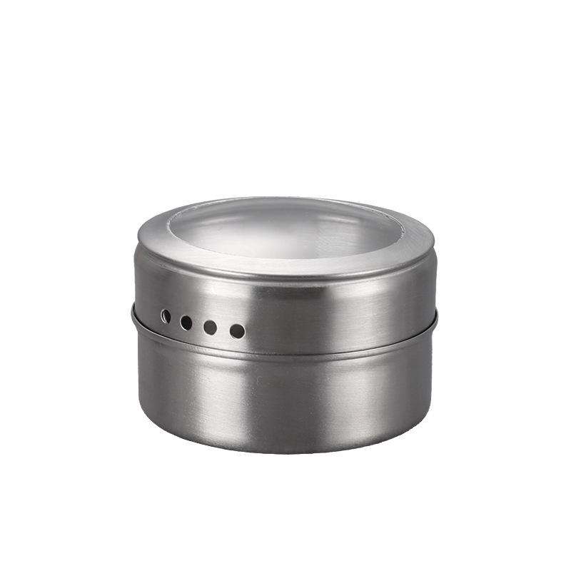 Magnetic Dustproof Transparent Wall-Mounted Stainless Steel Seasoning Jar for Kitchen & Outdoor BBQ