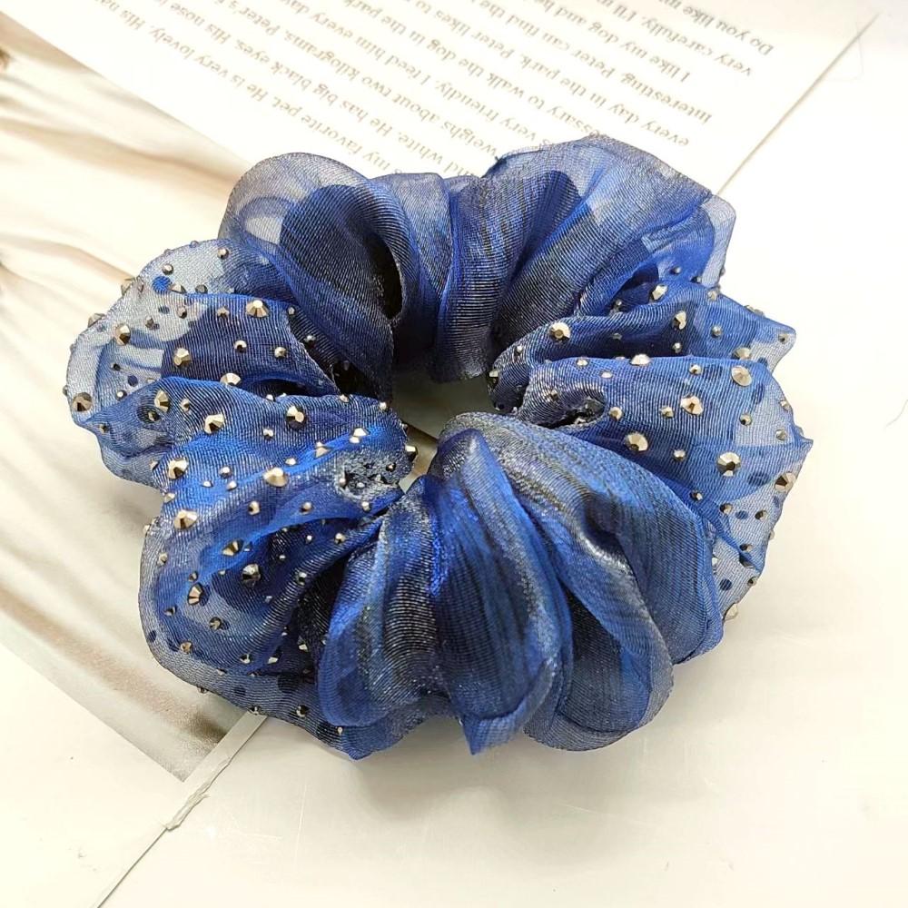 Hair Band Star Inlaid French Double-Layer Organza Sweet Temperament Headdress Flower Tie-up Hair Head Rope Female