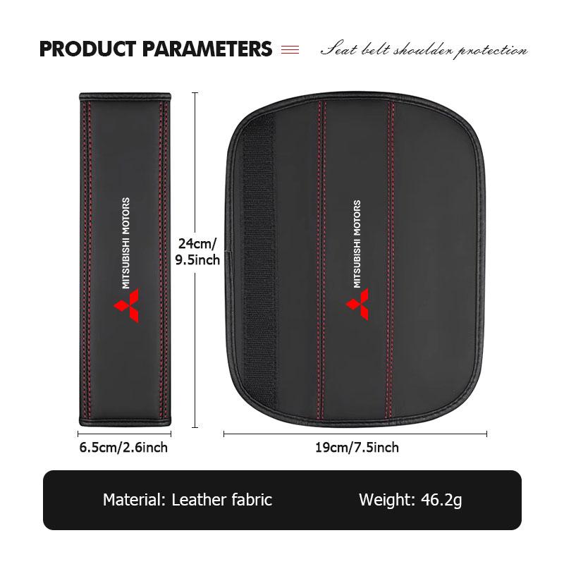 For Mitsubishi 1/2PCS Car Leather Seat Belt Protective Neck and Shoulders Cover Outlander Lancer Eclipse Mirage Xpander Attrage WJ4