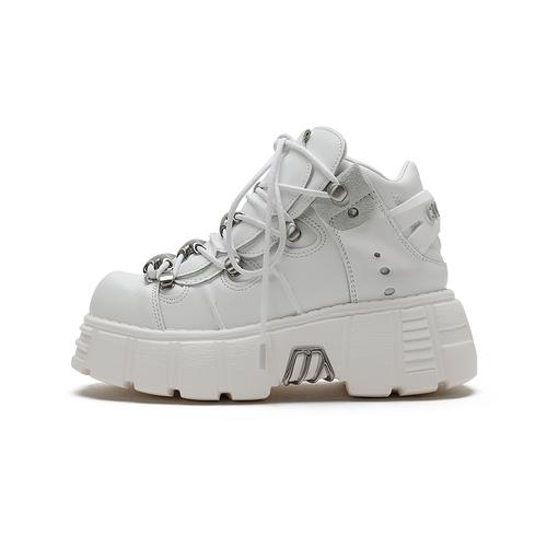 

Панк-кеды для мужчин с толстой подошвой, металлическим декором, на шнуровке, повседневная обувь для женщин, готические панк-туфли, толстая подошва, плоские кроссовки, унисекс, 44 45 40