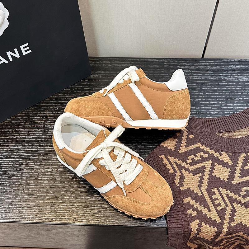 Spot Forrest Gump Training Shoes Spring 2025 New Flat-bottomed Lace-up Color Matching Dad Shoes Sports and Leisure Board Shoes Tide