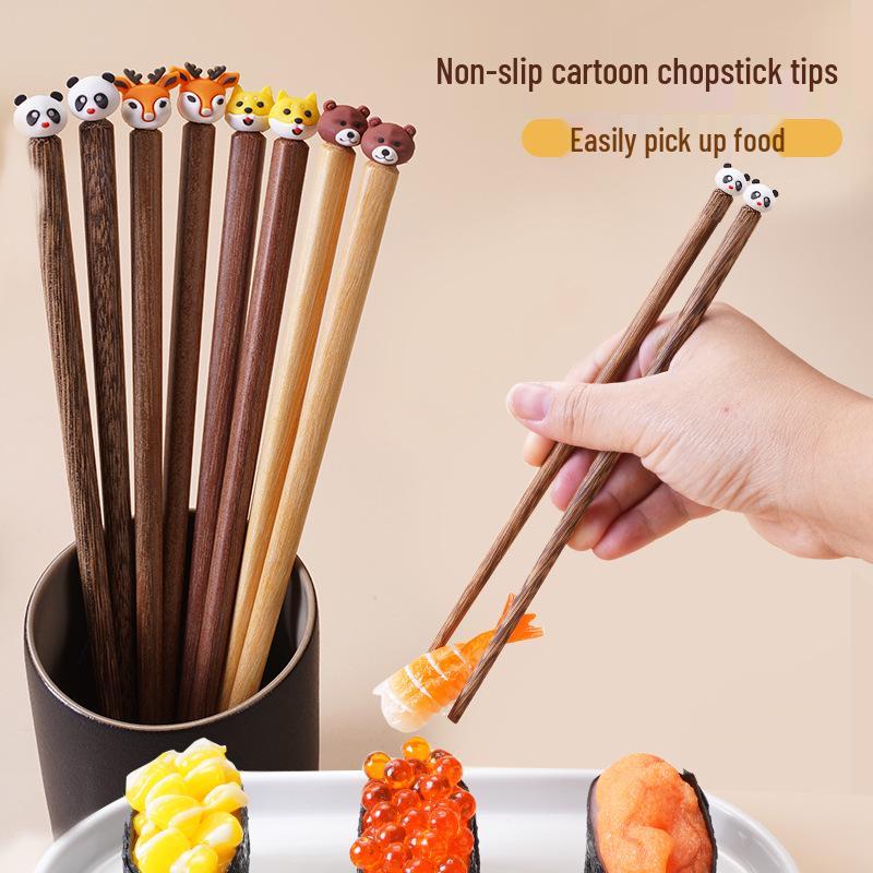 Wooden Cartoon Animal Chopsticks for Kids Ages 3-6 - Perfect for Practice