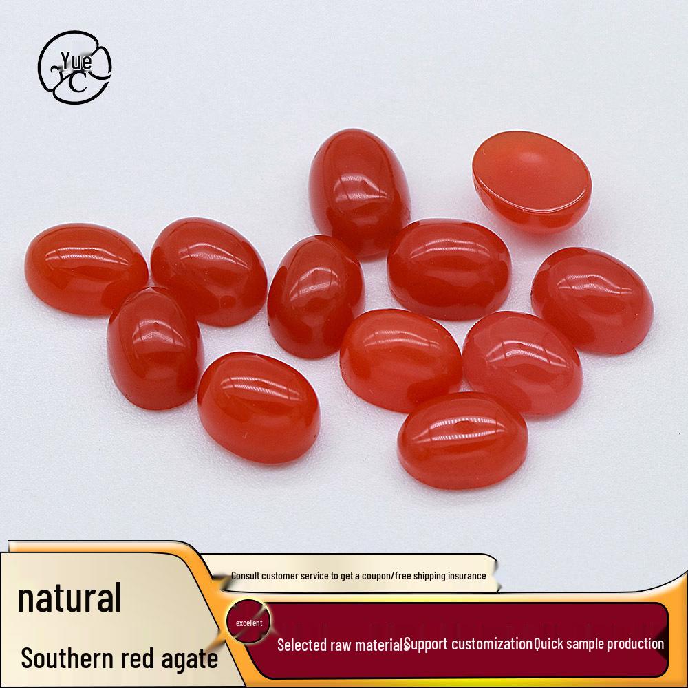Natural Southern Red Agate Oval Cabochons and Semi-Finished Stones for Jewelry