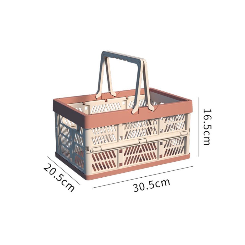 Plastic Folding Storage Basket with Handle Foldable Storage Box For Kitchen and Camping