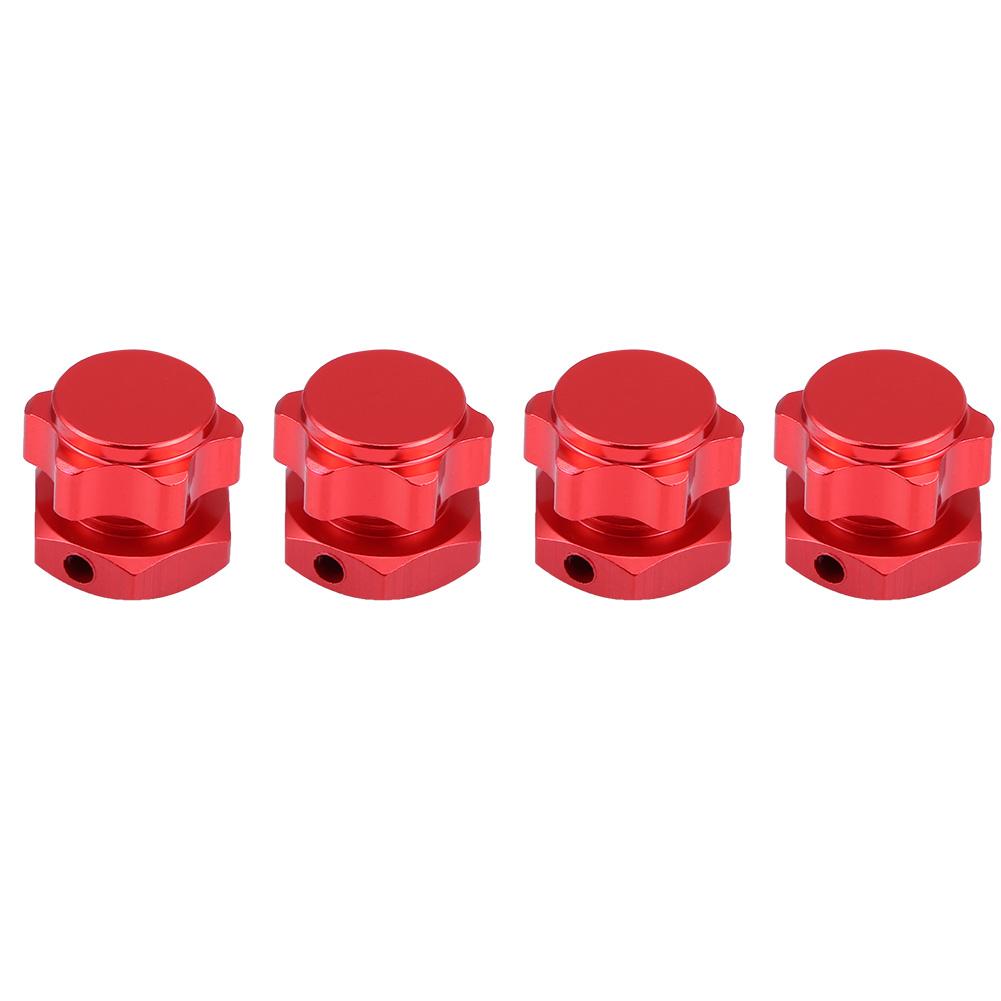 17mm Wheel Hex Hubs Adapter Nut Anti Dust Cover for HSP HOBAO TEAM C 1 8 RC Car (Red)