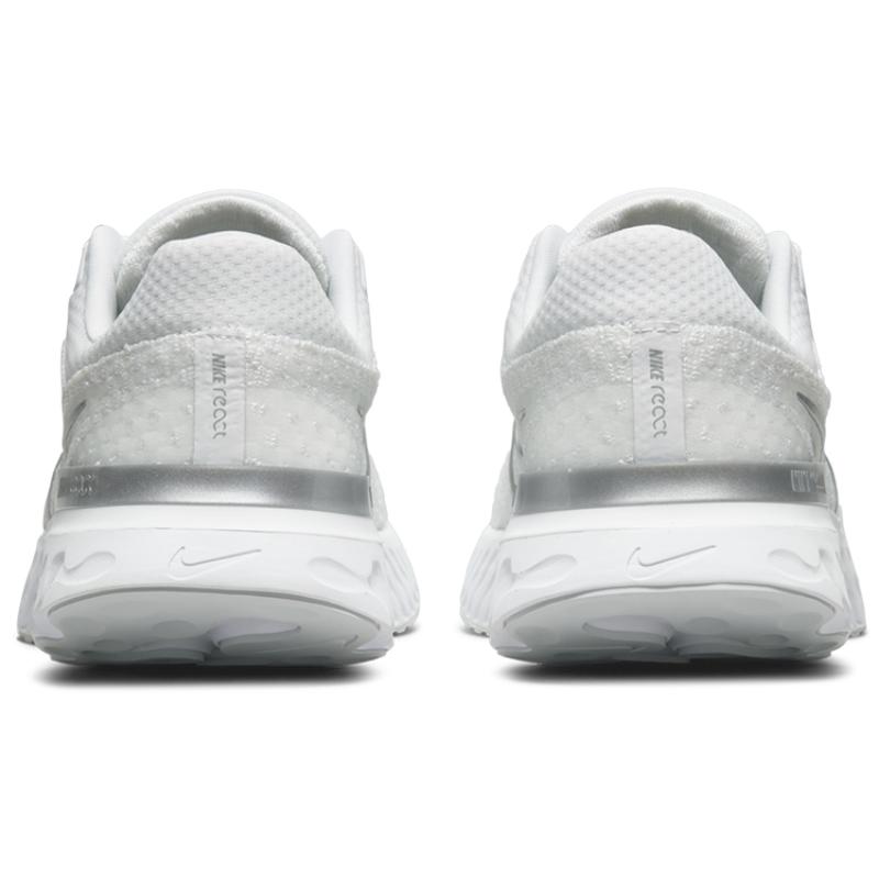 Nike React Infinity Run Flyknit 3 White Metallic Silver Women's Sneakers DD3024-101