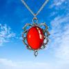 Gothic Retro Cameo Crystal Thorns Frame Pendant Necklace