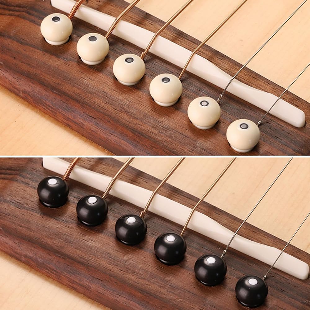 LIANHATA Bridge Pins for Acoustic End Set of Replacement for Guitar String Pin Remover Includes Bridge Pin Replacement Easy Replacement Guitars, Pins,