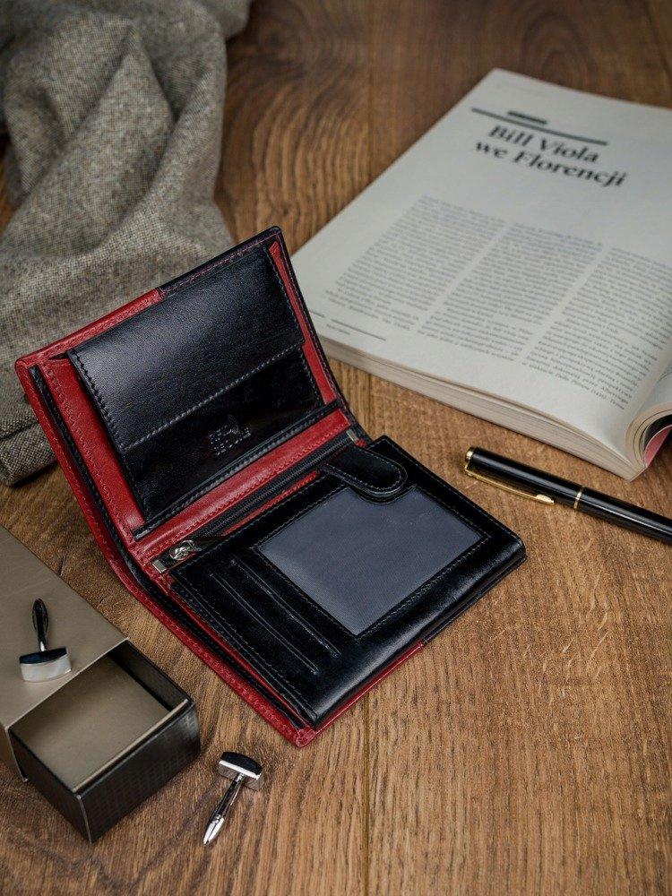 Two-tone Men's Wallet Made of Genuine Leather Without a Clasp - Rovicky